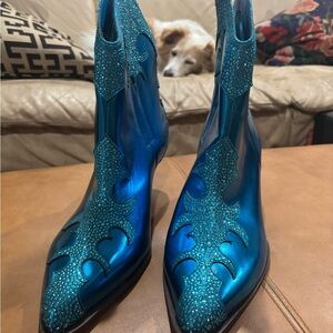 Jessica Simpson Teal Embellished Heeled Boots